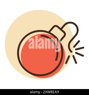 Bomb with lit fuse vector icon. Security sign. Graph symbol for your web site design, logo, app, UI Stock Vector