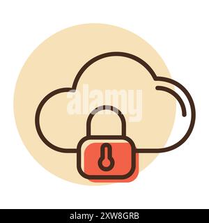 Cloud security vector icon. Data cloud with lock symbol. Security sign. Graph symbol for your web site design, logo, app, UI Stock Vector