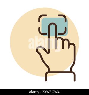 Fingerprint scanning vector icon. Biometrics concept. Security sign. Graph symbol for your web site design, logo, app, UI Stock Vector