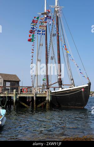 found in downtown Gloucester, this boat was tied at Solomon Jacbos public landing. Stock Photo