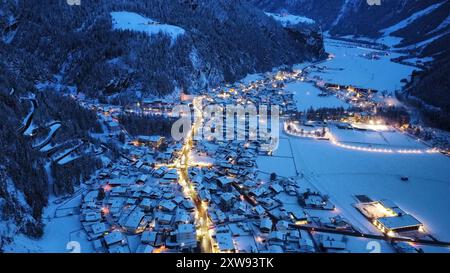 Night view of a town in Austria Stock Photo