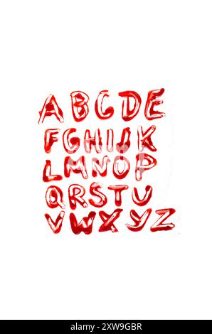 bloody Letters abs streaks and blood stains in bloody splatter