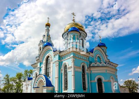 The temple in honor of the Assumption of the Blessed Virgin Mary in 1912 in Maloyaroslavets, Russia Stock Photo