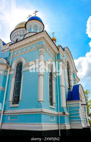 The temple in honor of the Assumption of the Blessed Virgin Mary in 1912 in Maloyaroslavets, Russia Stock Photo