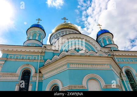 The temple in honor of the Assumption of the Blessed Virgin Mary in 1912 in Maloyaroslavets, Russia Stock Photo