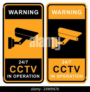 CCTV camera in operation sign and symbol. Vector illustration. Stock Vector