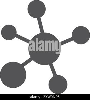 Science symbol. Chemical connections. Black molecule icon Stock Vector