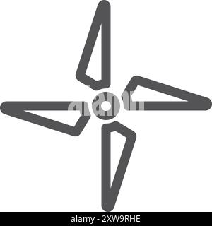 Wind vane line icon. Pinwheel toy symbol Stock Vector