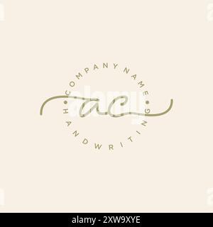 AC Initial Handwriting Logo Stock Vector