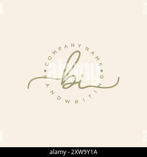 BI Initial Handwriting Logo Stock Vector