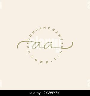 AA Initial Handwriting Logo Stock Vector