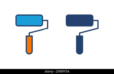 Paint icon vector. paint brush icon vector. paint roller icon vector Stock Vector