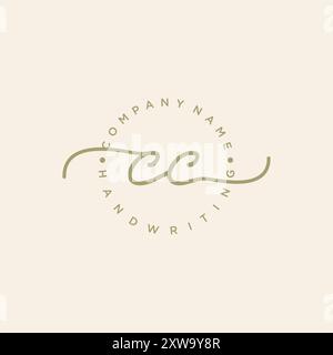 CC Initial Handwriting Logo Stock Vector