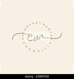 EW Initial Handwriting Logo Stock Vector