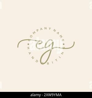 EG Initial Handwriting Logo Stock Vector