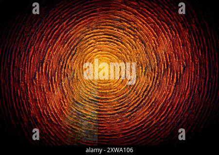 Orange whirl lined background. Abstract circular shape texture Stock Photo