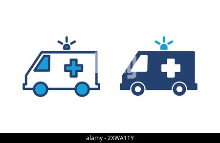 Ambulance icon vector. ambulance truck icon vector. ambulance car Stock Vector