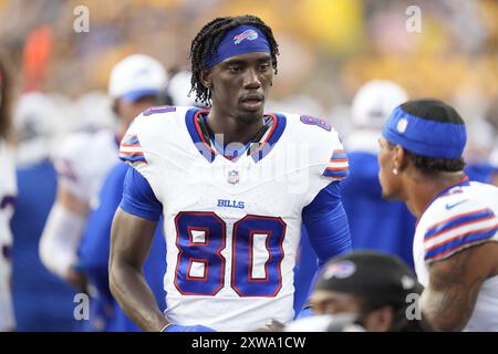 Pittsburgh, Pennsylvania, USA. 17th Aug, 2024. August 17, 2024: Tyrell Shavers #80 during the Pittsburgh Steelers vs Buffalo Bills at Acrisure Stadium in Pittsburgh PA. Brook Ward/AMG (Credit Image: © AMG/AMG via ZUMA Press Wire) EDITORIAL USAGE ONLY! Not for Commercial USAGE! Stock Photo