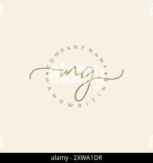 MG Initial Handwriting Logo Stock Vector