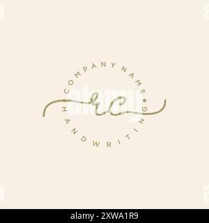 RC Initial Handwriting Logo Stock Vector