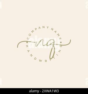 NQ Initial Handwriting Logo Stock Vector