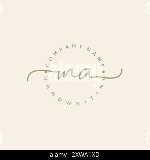 MA Initial Handwriting Logo Stock Vector