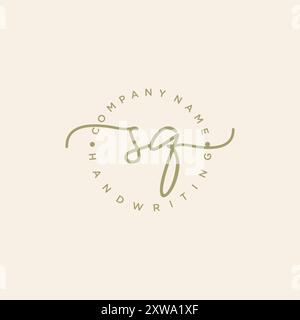 SQ Initial Handwriting Logo Stock Vector