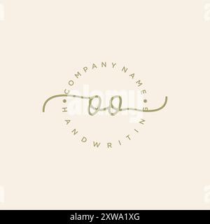 OO Initial Handwriting Logo Stock Vector