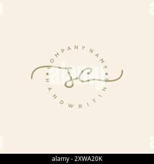 SC Initial Handwriting Logo Stock Vector