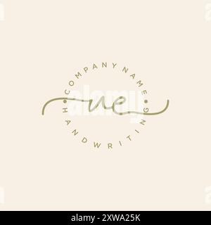 UE Initial Handwriting Logo Stock Vector
