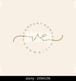 VE Initial Handwriting Logo Stock Vector
