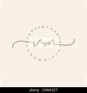 VM Initial Letter handwriting logo hand drawn template vector, logo for ...
