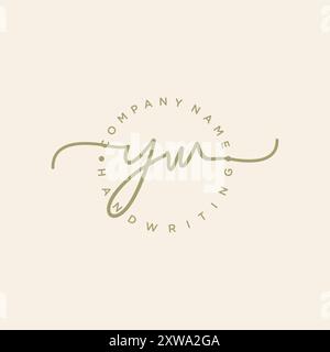 YW Initial Handwriting Logo Stock Vector