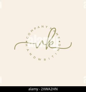 VK Initial Handwriting Logo Stock Vector