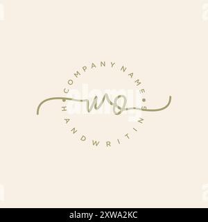 WO Initial Handwriting Logo Stock Vector