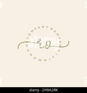 RO Initial Handwriting Logo Stock Vector