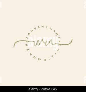 WU Initial Handwriting Logo Stock Vector