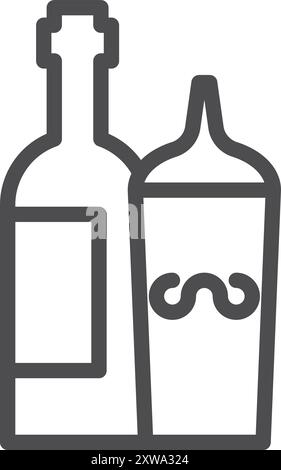 Cocktail tools. Barmen shaker tool on white Stock Vector