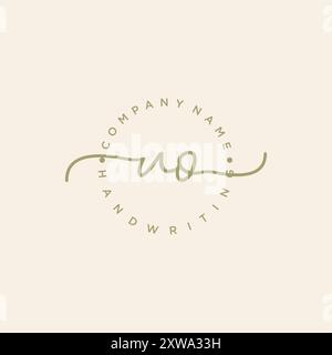 UO Initial Handwriting Logo Stock Vector