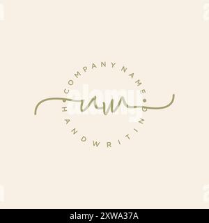 UW Initial Handwriting Logo Stock Vector