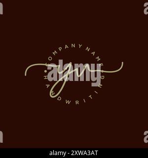 YV Initial Handwriting Logo Stock Vector