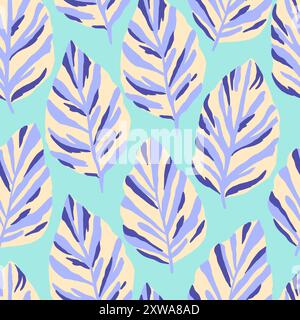 Ornamental pattern with stylized ornate leaf elements. Vector illustration. Stock Vector
