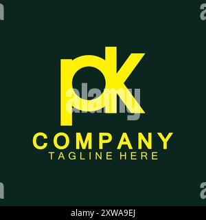 Initial Letter PK Logo Design Vector Template. Stock Vector