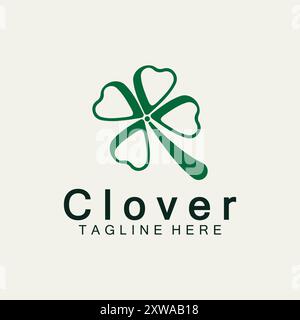 Clover Leaf Logo Template Design Stock Vector