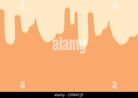 Milk liquid texture. Vector dripping cream yogurt seamless background. Flowing white creamy mayonnaise sauce isolated Stock Vector