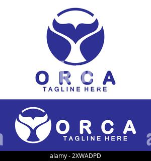Killer whale Orca logo design vector illustration Stock Vector