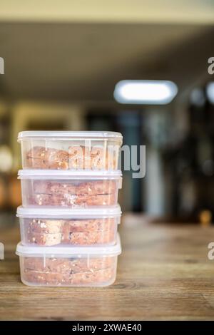 Strawberry jam on bread Stock Photo