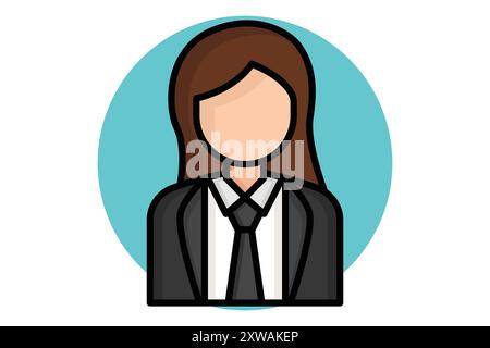 Lawyer colored outline icon. icon related to law and justice. justice elements vector illustration Stock Vector