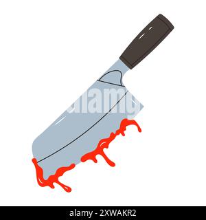 Bloody knife icon in flat style Stock Vector