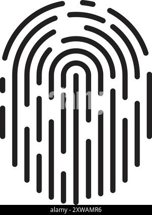 Security access concept. Fingerprint line vector icon Stock Vector